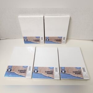 Bundle Of 5 Crafter's Closet Square Stretched White 5 Pack 5X7 Canvas Panel